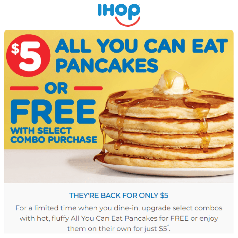 All you can east Pancakes at IHOP!