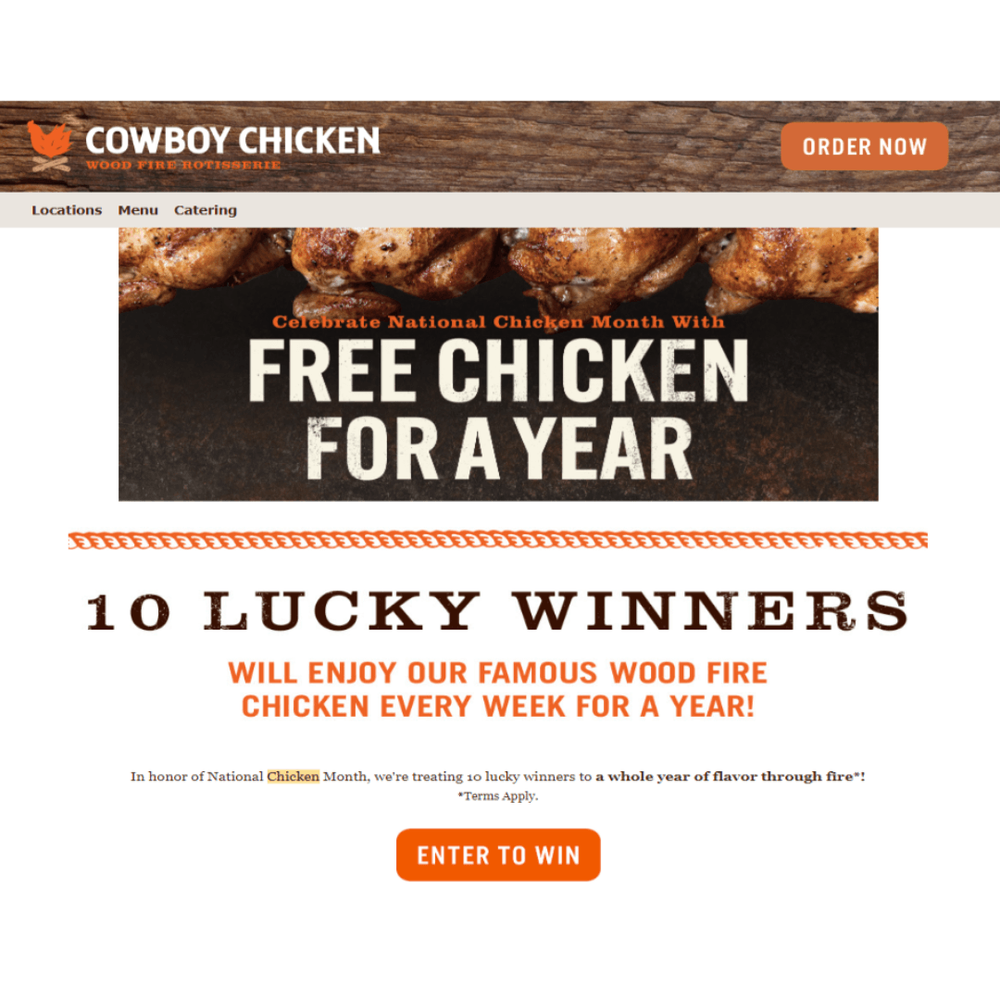 Win FREE chicken for a year! Enter by 9/30/24